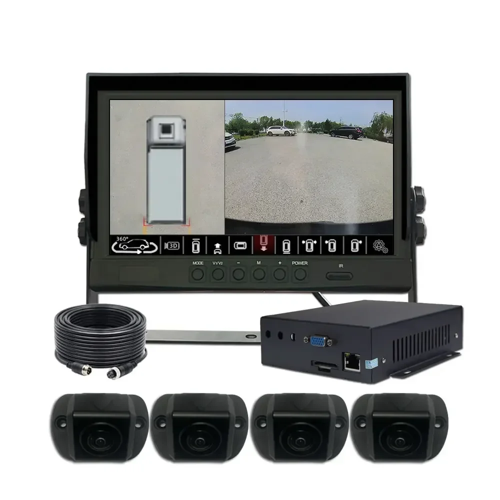 2025/Waterproof 1080p 4 Channel Bird Eye View 360 Car For Truck Heavy Long Haul Vehicle With Ai Alarm Collision