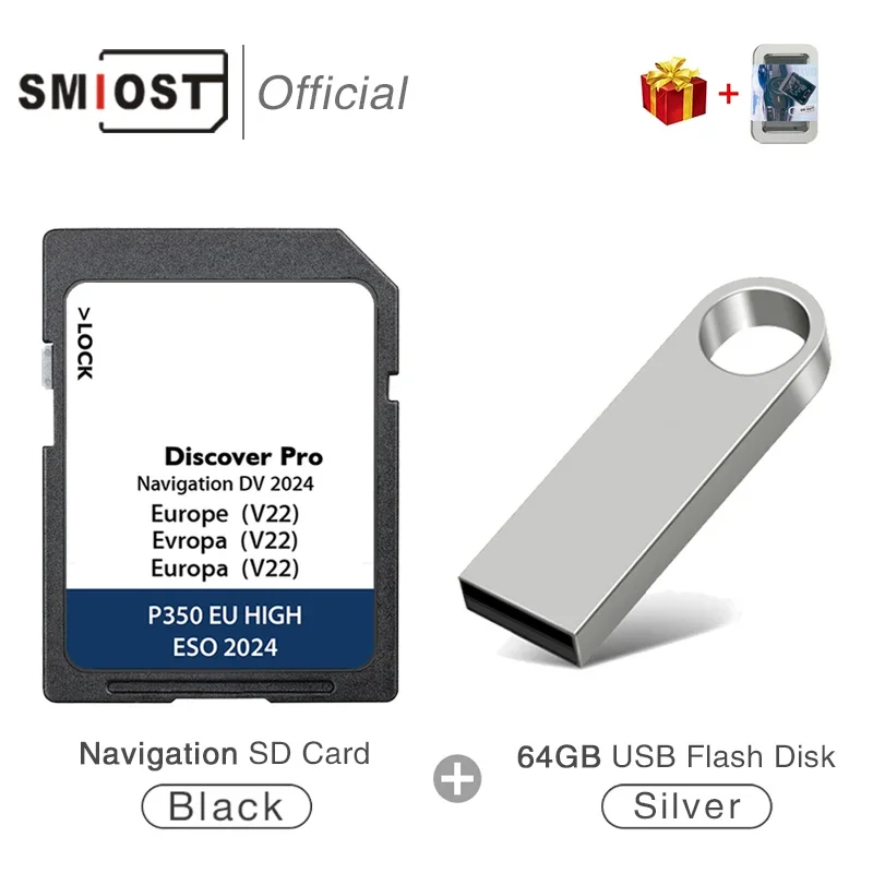 

SMIOST Original 64GB SD Memory Card for VW MIB1 MIB2 Discover Pro Media Pro Navigation Map DV V22 Sat Nav GPS Map Card