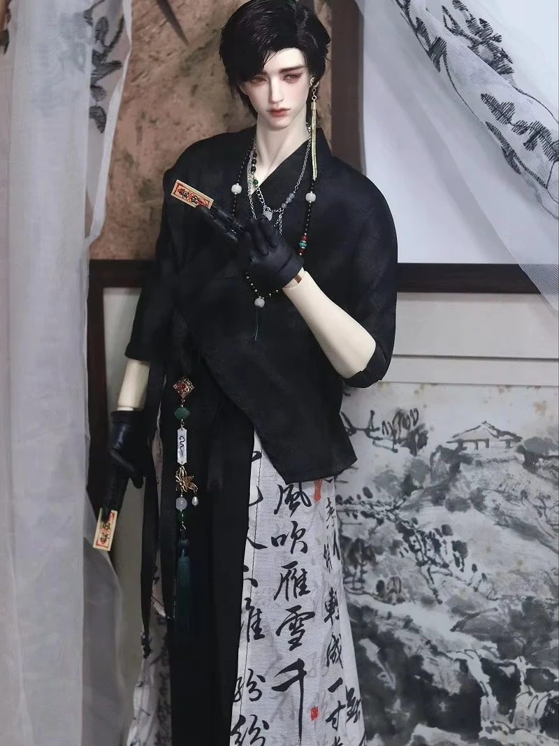 Cute 1/3 Bjd Doll's Clothes Suit for 73Cm,75Cm Male Bjd Doll Chinese Ancient Style Clothing Handsome Dress Up Doll Accessories