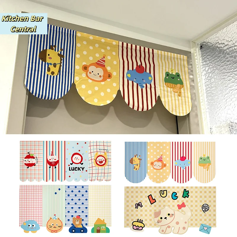 【Animal Cartoon Door Curtain Self-adhesive Partition Curtains Hole-Free For Bedrooms Privacy Living Rooms Bathrooms】