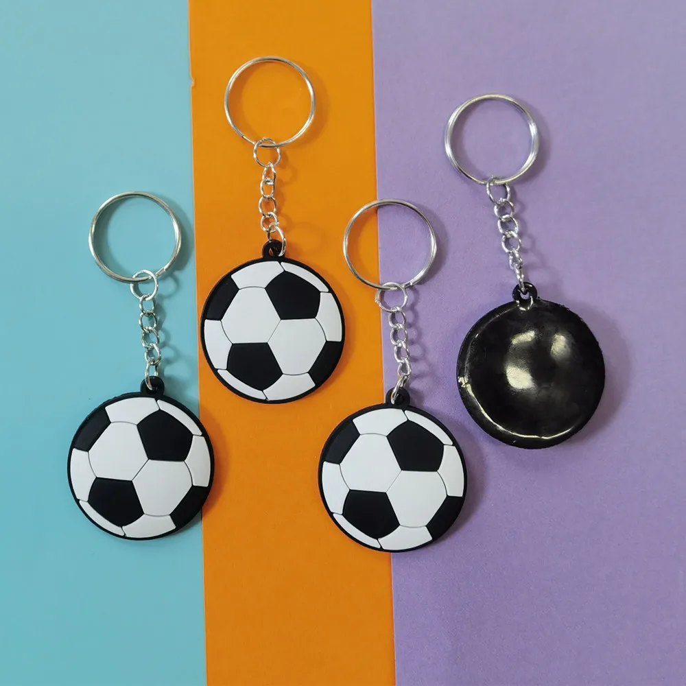 PVC Football Flexible Rubber Key Chain Cartoon Automobile Hanging Ornament keychain charms Fashion key chain accessories