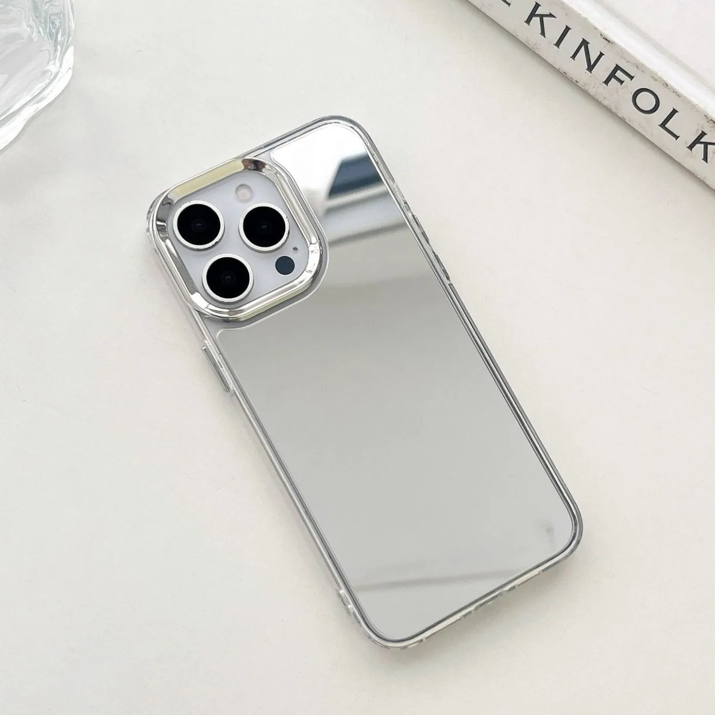 Luxury Plating Make Up Mirror Phone Case For IPhone 16 15 14 13 12 11 Pro Max XR X XS Hard Acrylic Shockproof Bumber Cover - náhled 4