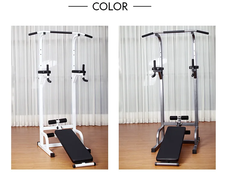 High Quality Foldable Multi-Function Power Tower, Adjustable Pull Up Bar Dip Station Home Gym Strength Training Workout Rack
