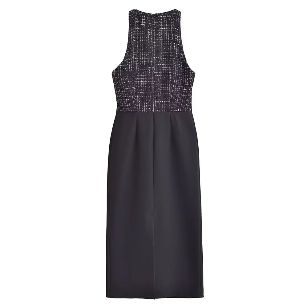 Vestido empalmado de textura sin mangas para mujer, moda elegante, superventas, primavera, verano, nuevo, 2024ZAR