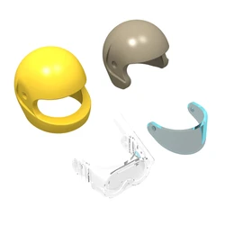 8/set City Figures Accessories Motorcycle Helmets Cap Pilot Helmet Diving Goggles Hat Figure Bricks Head Decoration Blocks Toys