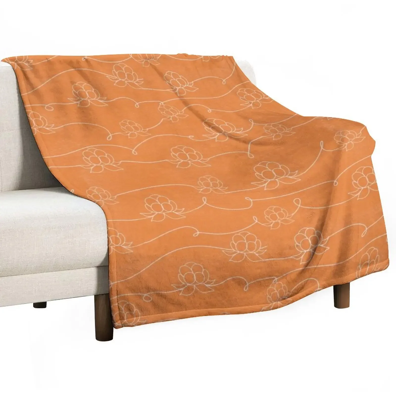 

Orange Salmonberry Pattern Throw Blanket Vintage anime Blankets