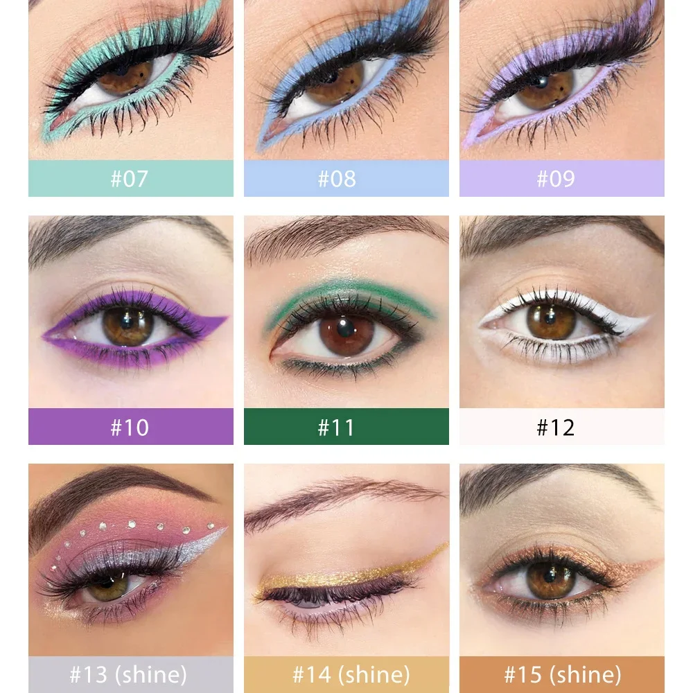 20 szt. Kolorowy Eyeliner zestaw wodoodporny Eyeliner w ołówku długie trwały cień do oczu matowe Eyeliner pudełko prezentowe na kosmetyki do makijażu