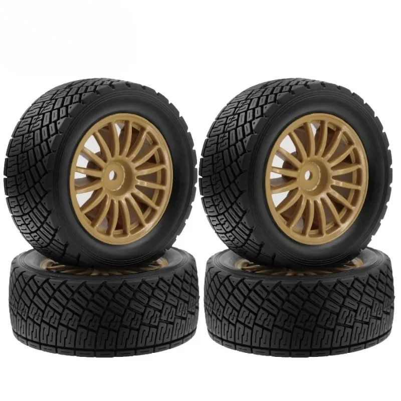 

4PCS 78MM Rally Rubber Tires Wheel Rim Set Compatible with Off-Road RC Car HPI WR8