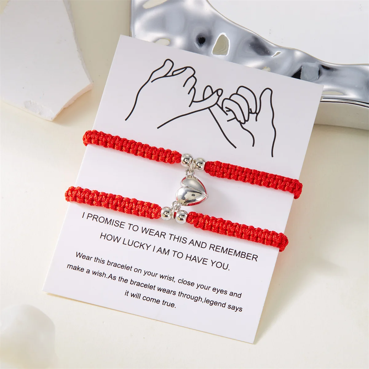 2 Teile/satz Romantische Herz Magnetische Gewinnen Paar Armband Für Frauen Männer Mode Geflochtenen Seil Passenden Armband Freundschaft Schmuck – Detail 32