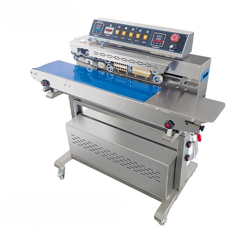 1120 Horizontal Automatic Continuous Vacuum  Heating Sealer Steel Printer Plastic Bags Food Band Inflatable Sealing Machine