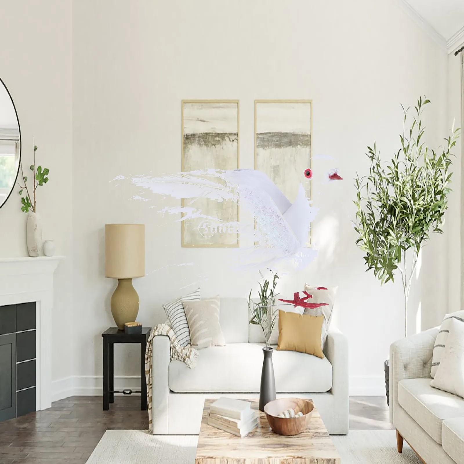 White Artificial Dove Foam Feather Birds Simulation Decor for Wedding Aisle Table Centerpiece