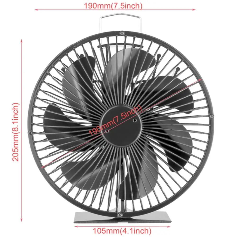 Log Burner Fan with 7 Blades Designed for Effective Warm Air Circulation and Quiet Operation with Safety Cover