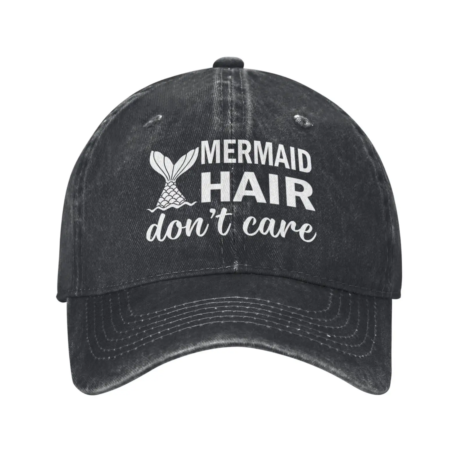 Mermaid Gifts Hat Mermaid Hair Don,t Care Hat Funny Adjustable Washed Cotton Baseball Cap  Four Seasons Adjustable Hat For Sport