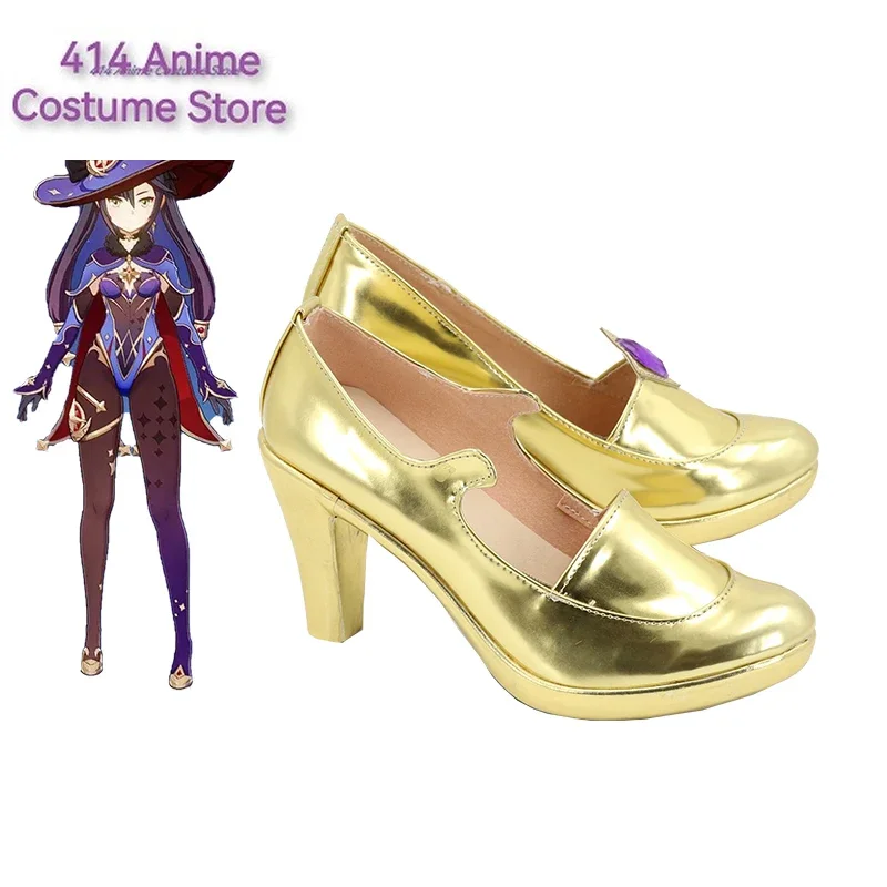 New Game Anime Cosplay Shoes Genshin Impact Mona Boots Costume Halloween Party Outfit For Women Accessories