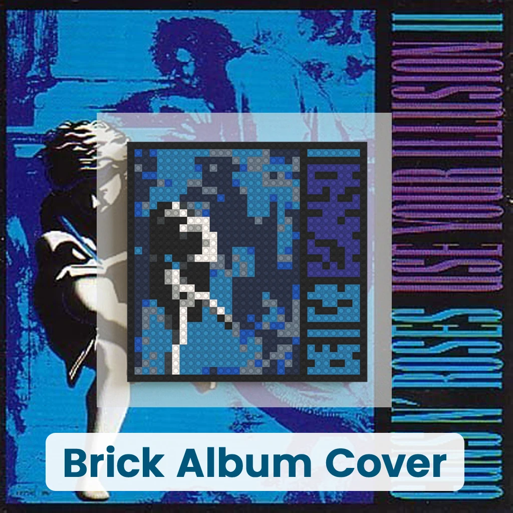 

G-Guns N' Roses Classic Rock Album Mosaic MOC Building Brick Pixel Art DIY Poster Home Wall Art Decor