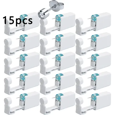 1-20PCS Disposable Ear Piercing Gun with 4mm White Diamond Earrings Stud Self Ear Piercing Kit For Home Use