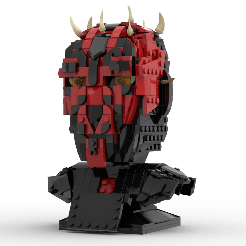 Building Block MOC-82933 Demon Helmet Bust Construction Assembly Toy Model 592PCS Children's Birthday Gift Christmas Toy