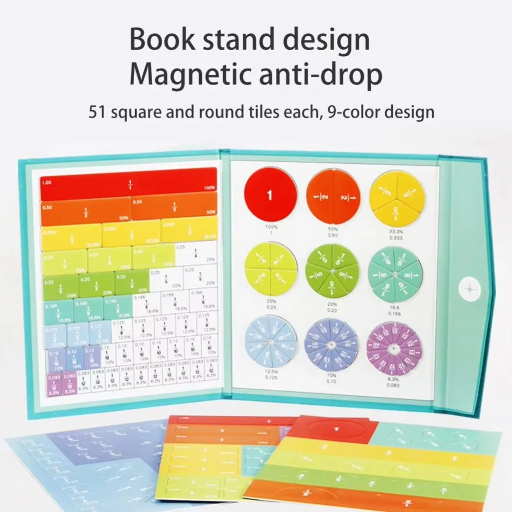New Enlightenment Fraction Toy Fraction Book Math Educational Toy Learning Tiles Circles Teaching Aids Children