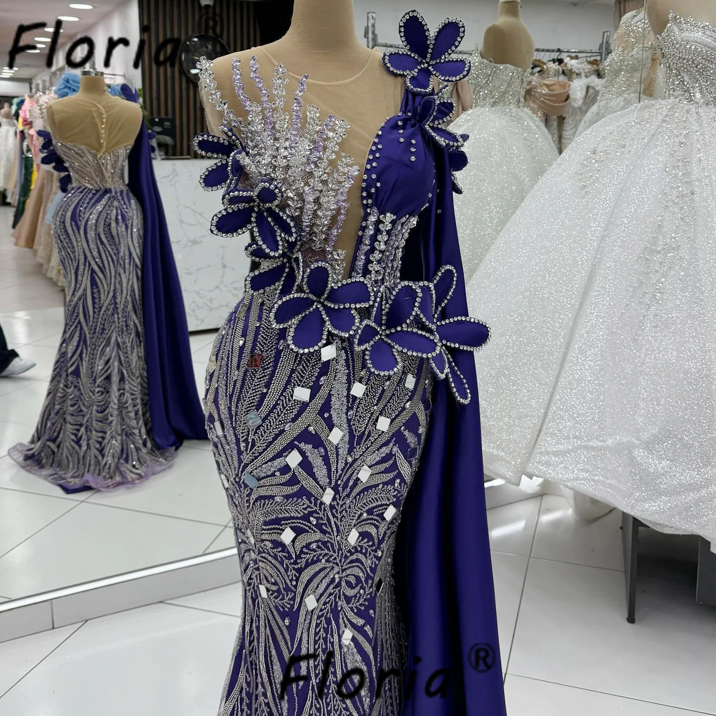 Ciemnoniebieskie sukienki na imprezę w stylu syreny, zdobione koralikami, długie, luksusowe suknie wieczorowe, sukienki dla gości weselnych 2025, eleganckie sukienki na imprezę dla kobiet.