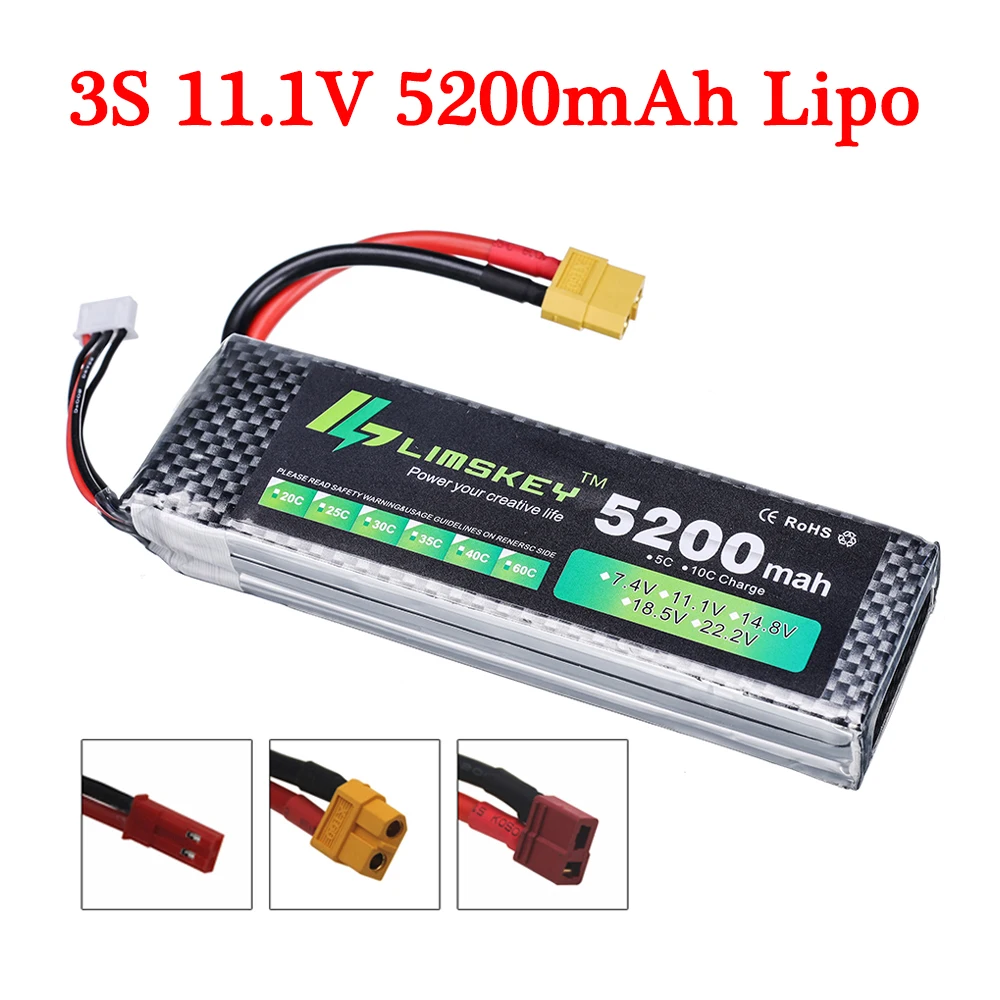 RC Toys Car battery 3S Battery LIPO POWER 11.1v 5200mAh 35C Battery For RC Helicopter RC Car Boat Quadcopter Remote Control Toys