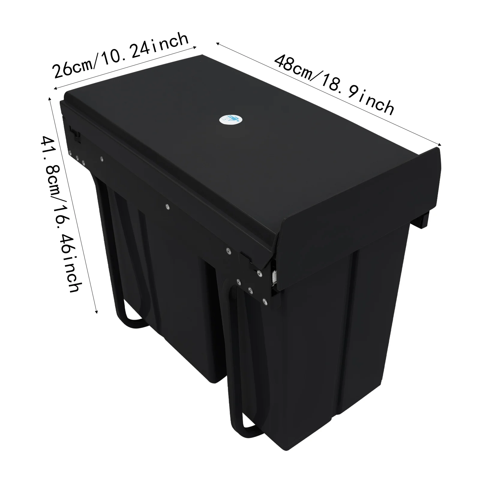 

Black Under Cabinet Trash Can 10L+20L Kitchen Cabinet Garbage Can, Damping Rail Pull Out Under Cabinet Trash Can Space-efficient