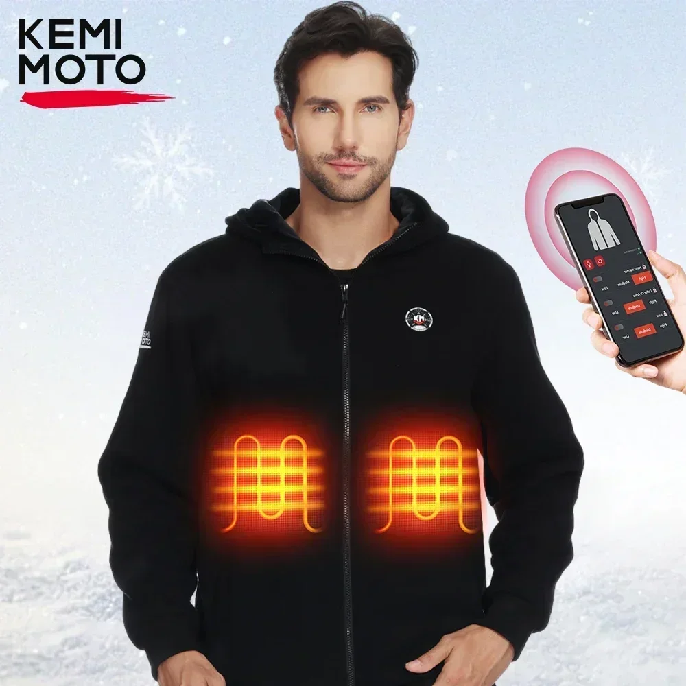 Winter Hoodie Men's Heated Warm Jacket 6 Heating Areas 20000mAh Battery Riding Skiing Hiking Outdoor Sports for UTV ATV Gear