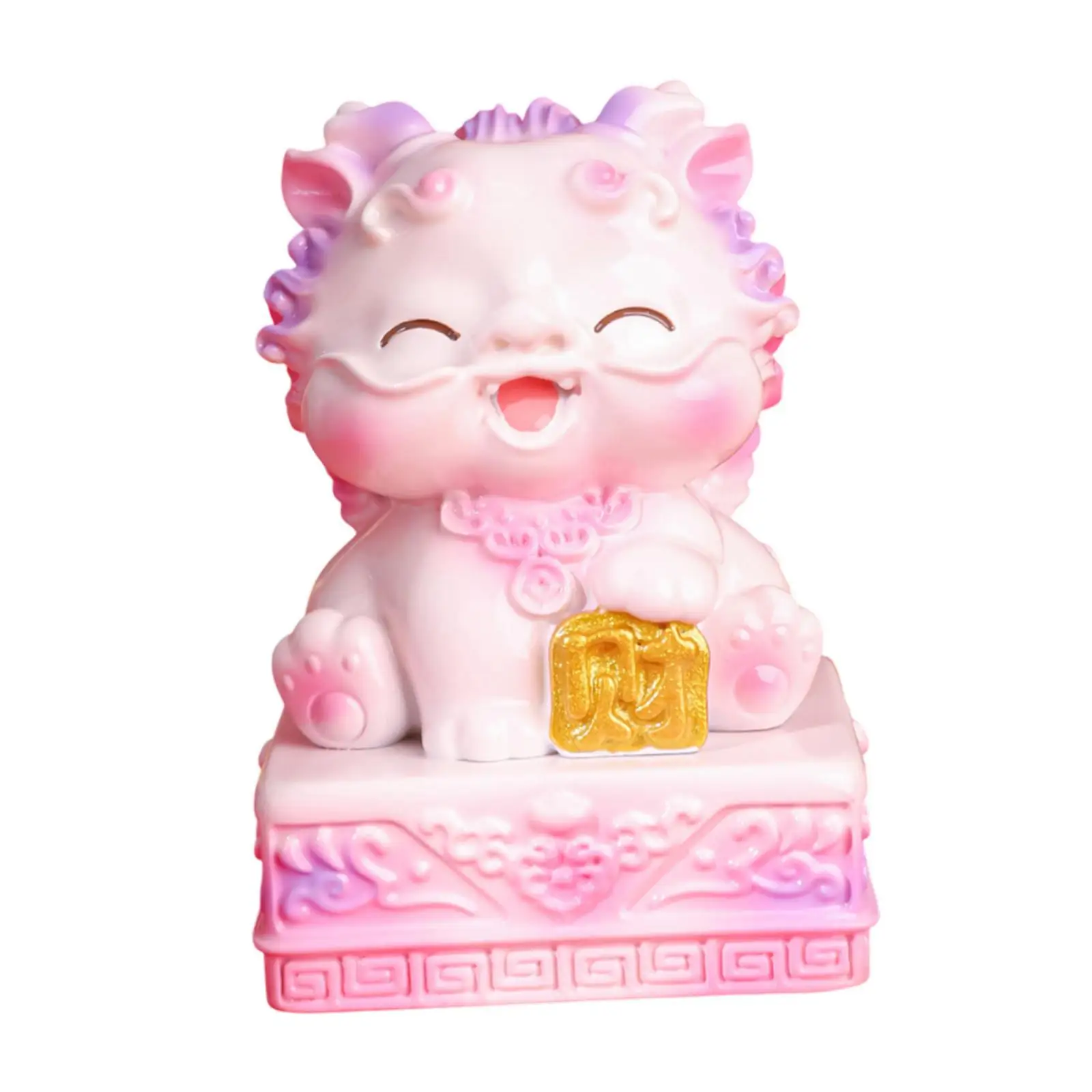 Pi Yao Jade Seal Statue Resin Figurine Gift Fengshui for Indoor Cabinet Desk