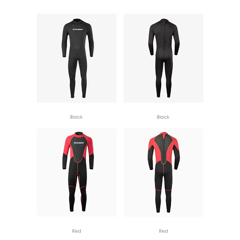 Oulylan Full Wetsuit Men 3mm Diving Suit Neoprene Surfing Diving Snorkeling Long Sleeves Back Zip Thermal Swimsuit Snorkeling