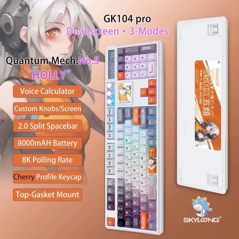 

Skyloong GK104Pro 3.0 Tri-mode Gasket Structure Custom Mechanical Keyboard