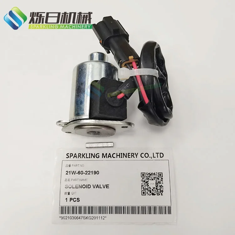 21W-60-22190 Solenoid Valve PC75UU PC128UU Machinery Parts for Excavator 21W-60-22190