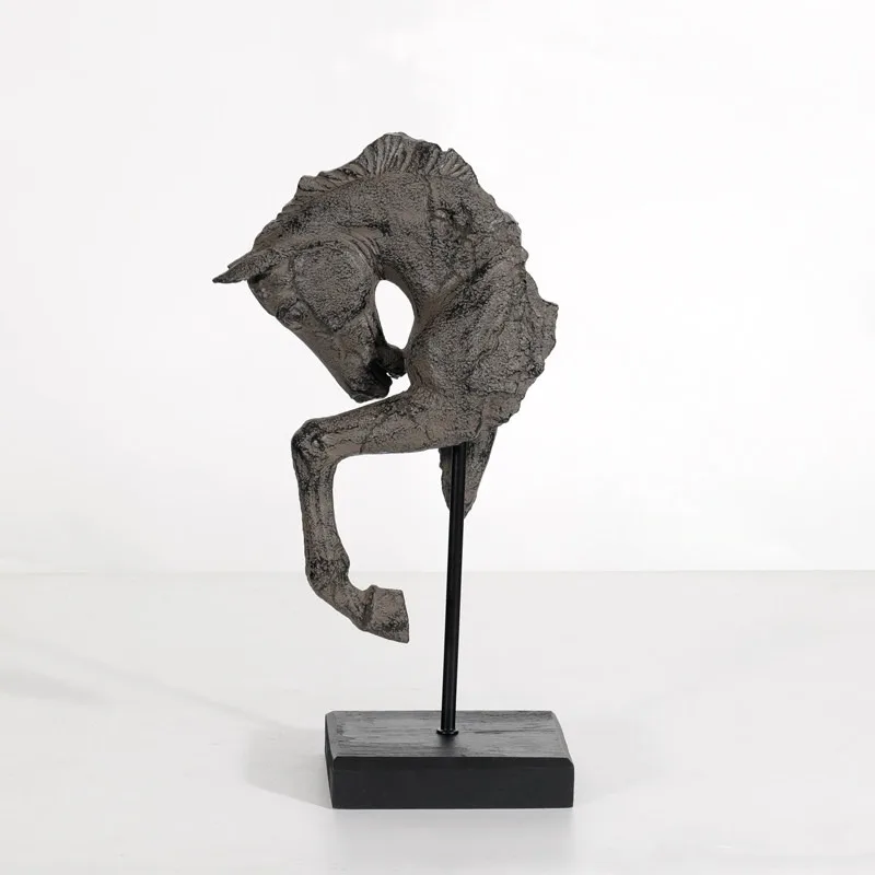 Abstract horse silhouette resin sculpture modern art statue, suitable for home bookshelf desktop decoration