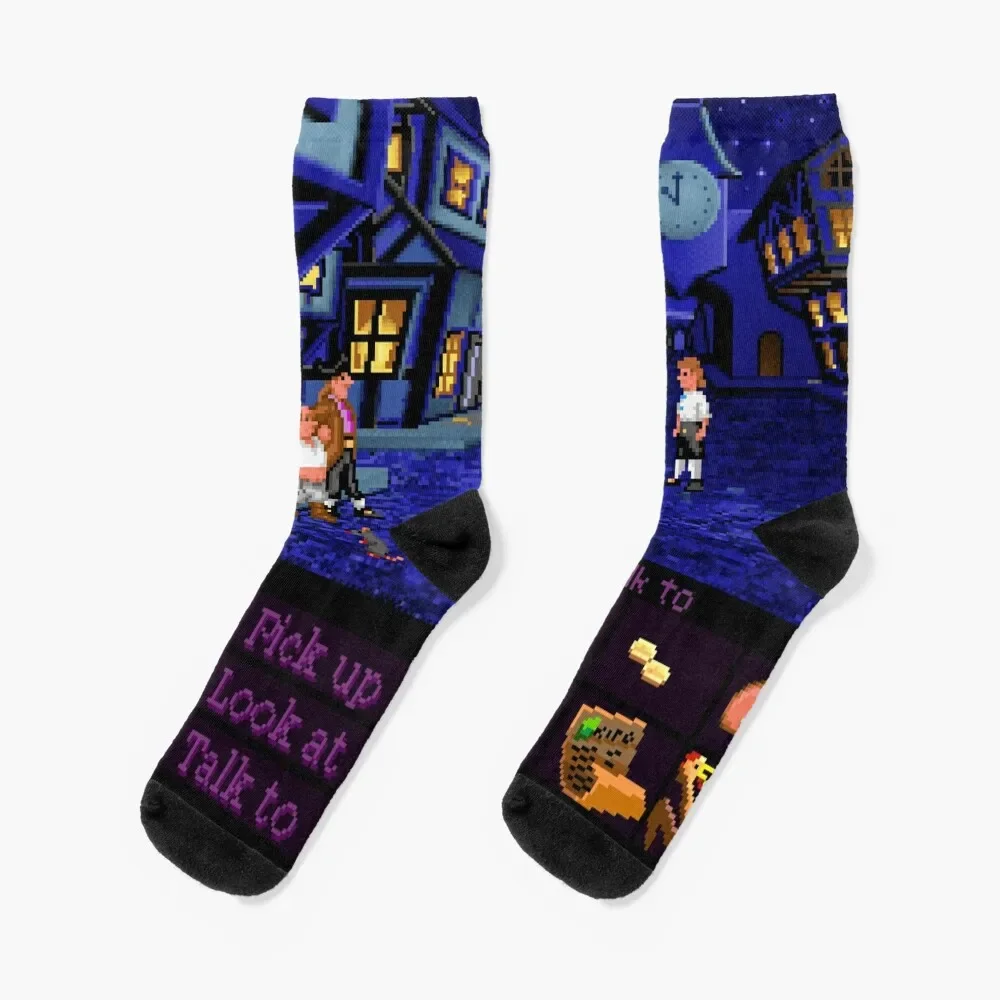 

Melee Island streets (Monkey Island 1) Socks summer short Socks Men's Women's