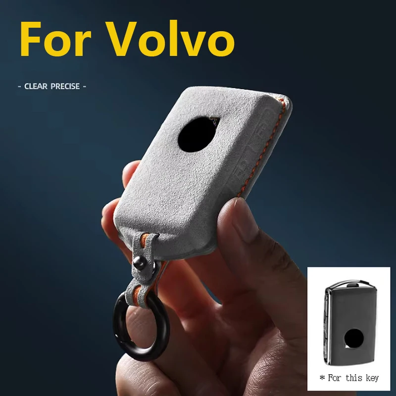 For Volvo S90 S60 XC60 XC40 V60 V90 Car Key Case Holder Cover Shell Suede Keychain Remote Protector Accessories Retro Fashion