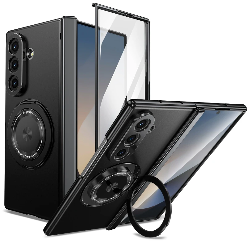 360-Grad-Drehständer mit magnetischem Scharnier und Schutzgehäuse für Samsung Galaxy Z Fold 8 Ultra Wide 7 6 5 4 3, vollständige Abdeckung, kratzfest