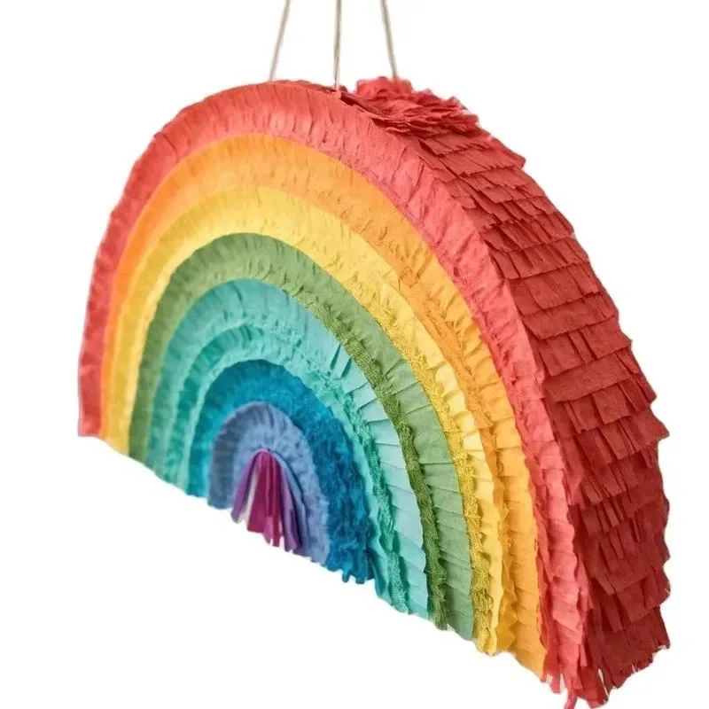 for Rainbow Pinata Birthday Party Game Props Eco-Friendly Disposable Paper Children's Toys Suitable for Children Ages 5-7