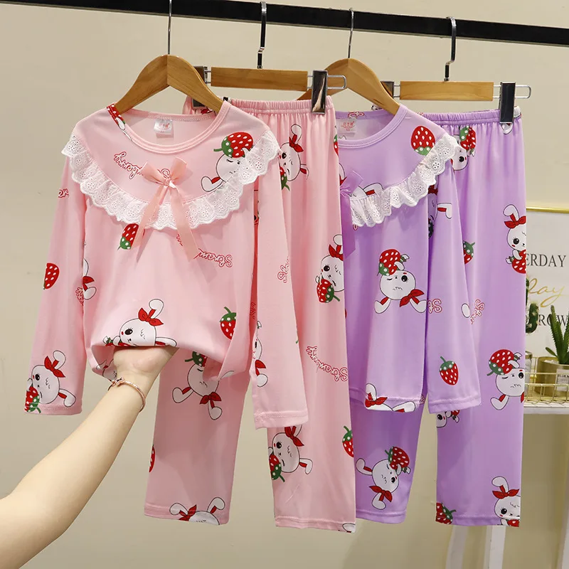 

Girls Pijama Set Cartoon Pajamas for Kids 1-14years 2022 Spring Teenager Home Wear Long Johns Princess Baby Pyjamas Casual Suits