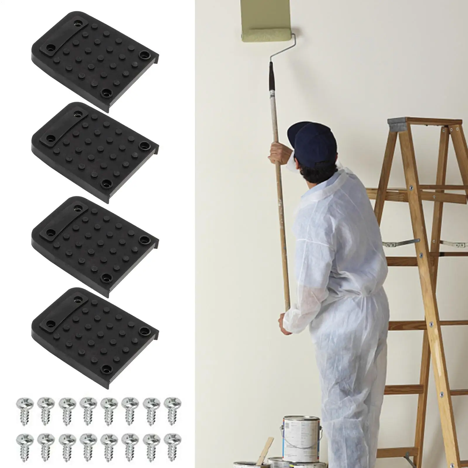 Tappetino antiscivolo per palette per cartongesso 4 pezzi Tappetino antiscivolo per treppiede da costruzione con vite per intonacare la pittura Cablaggio di strada