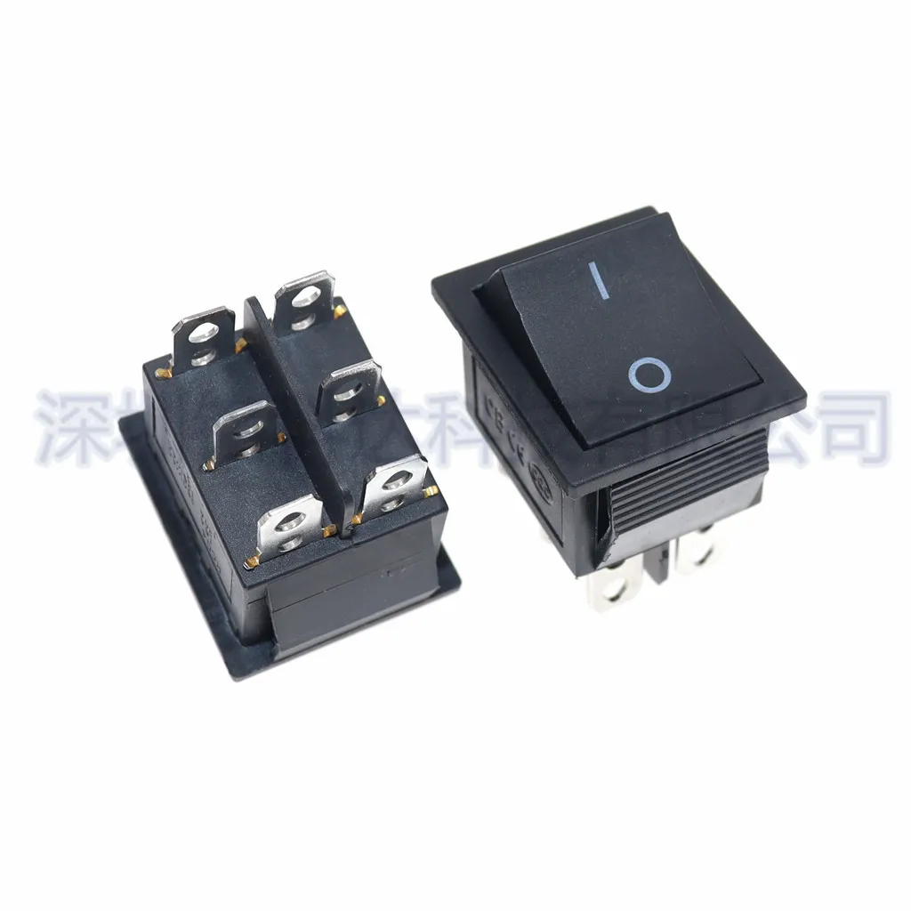For KCD4 boat type switch rocker power reset button 6 pins 2 gears 3 gears black 16A 250V boat shape switch