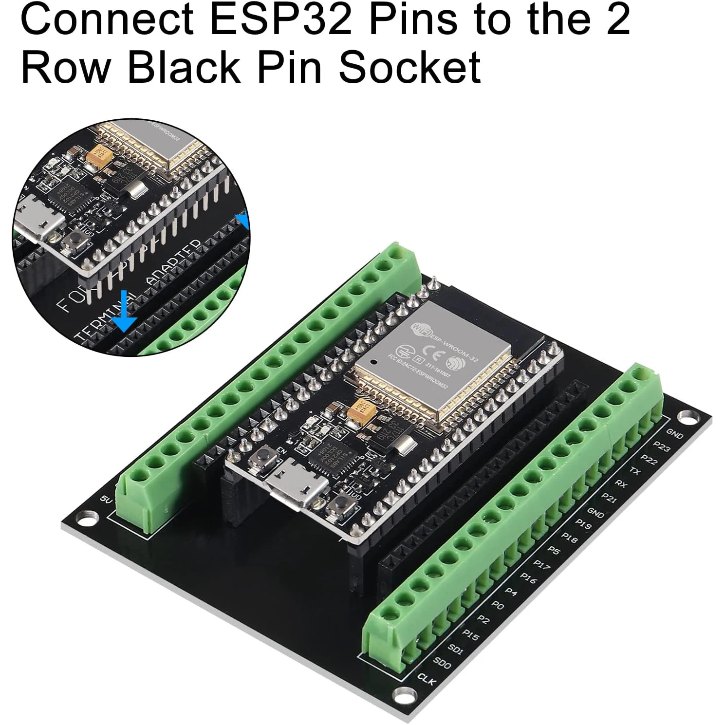 38PIN ESP32 Breakout Board, Aideepen ESP32 ESP32S Breakout Board GPIO 1 into 2 for 38PIN Narrow Version NodeMCU-32S