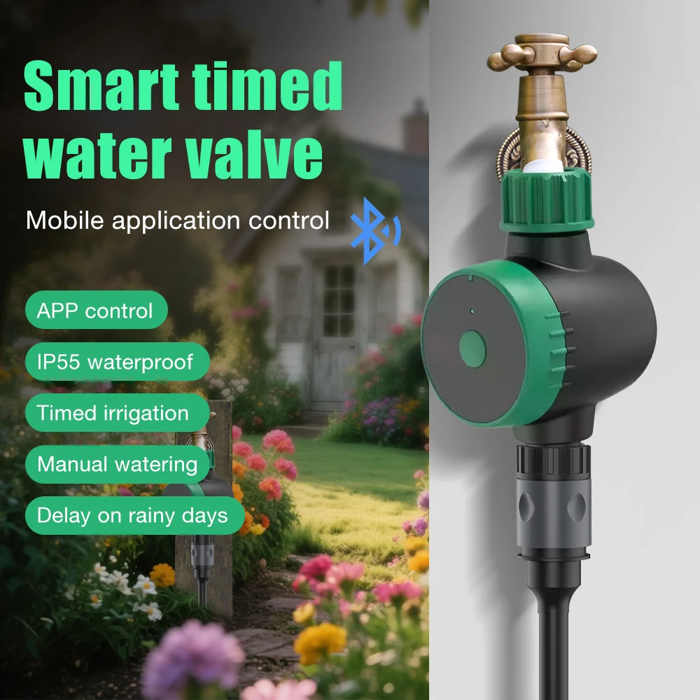 

Tuya Garden WIFI Bluetooth Compatible Water Timer Programming Watering Controller Drip Irrigation System UK/AU Plug Gateway