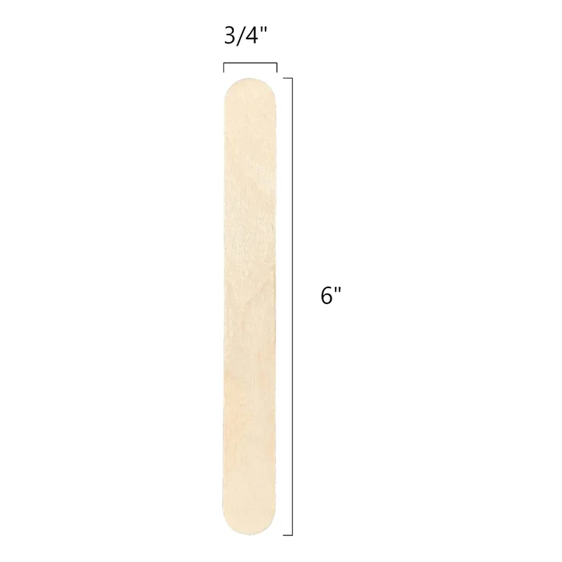 100Pcs Wooden Craft Popsicle Craft Sticks Stick 6inch Long x 3/4inch Wide Treat Sticks Ice Pop Sticks for DIY Crafts