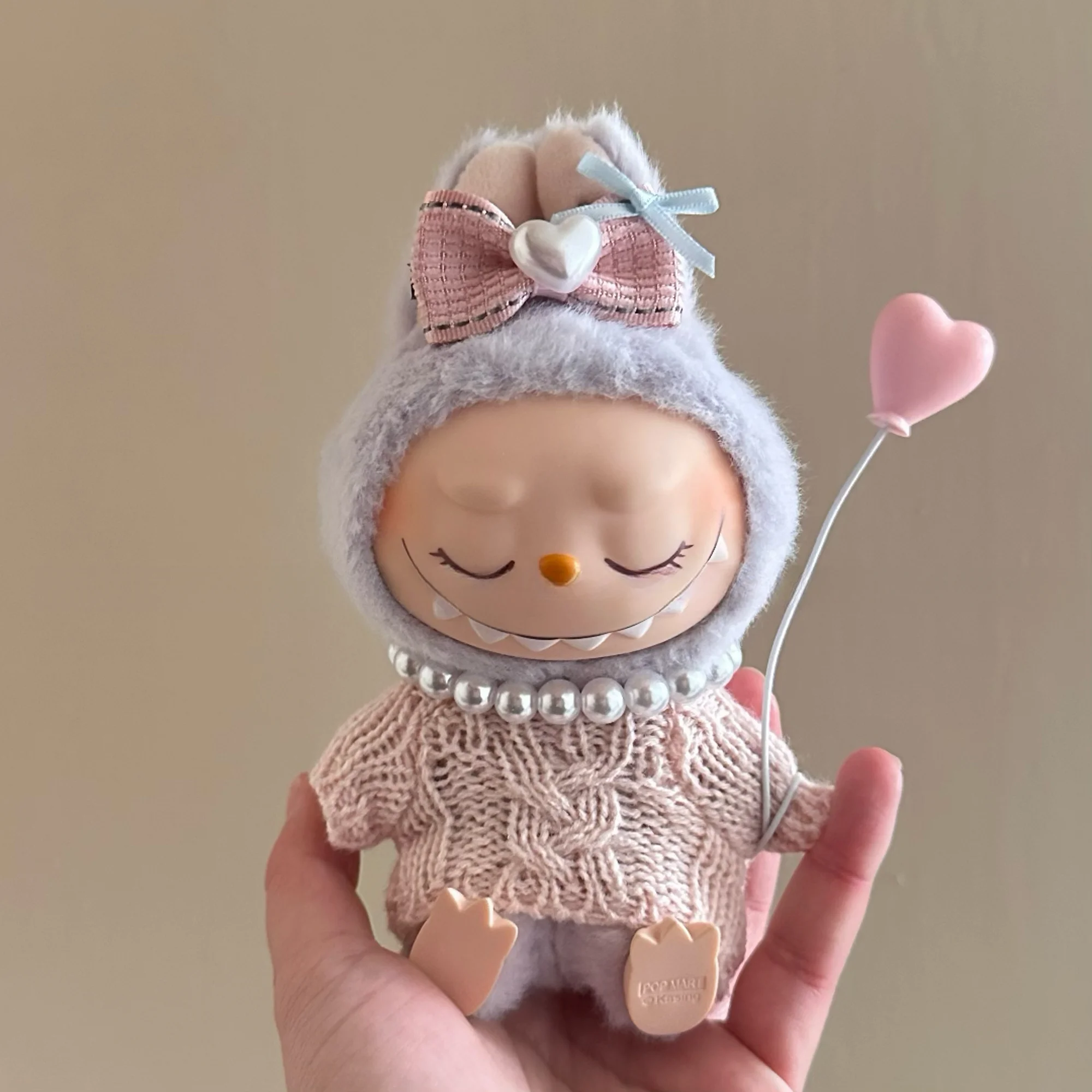 17cm labubu clothes outfit Plush doll clothes Macaron Cute Clothing DIY Kid Gift  Dog Clothes Hair accessories v1 v2 clothes