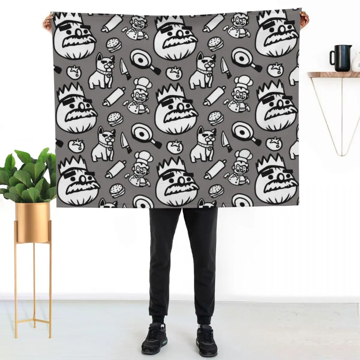 

Overcooked Pattern Throw Blanket Luxurious Soft Blanket Holiday Gift for Family