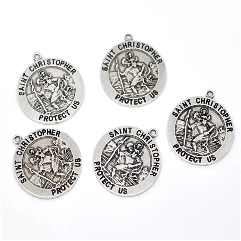 10 PCs Doreen Box  Alloy Round Pendants  Printed Message \
