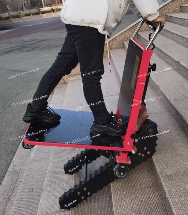 

Electric Stair Climber Heavy Duty 300kg Capacity Folding Tracked Delivery Trolley for Home Appliance Moving Quiet Motor