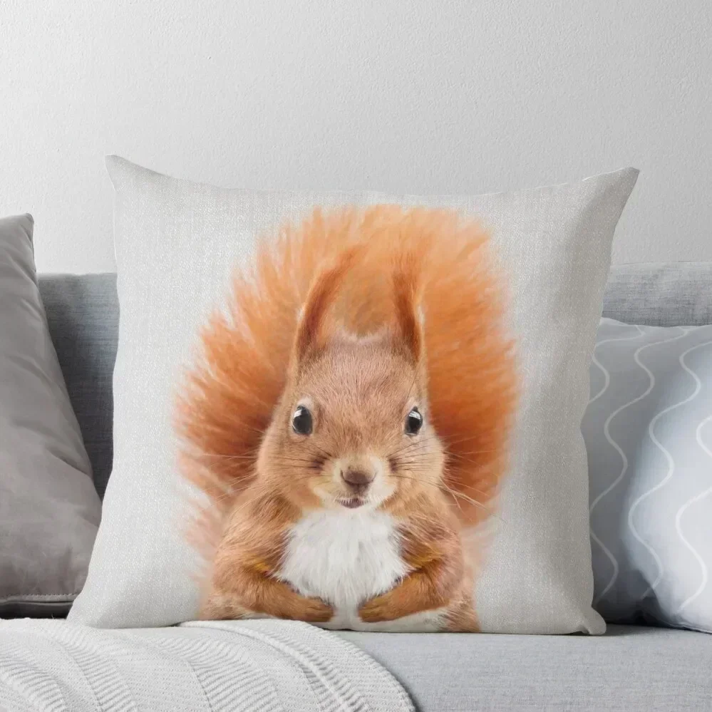 Squirrel 2 - Colorful Throw Pillow ornamental pillows for living room Luxury Pillow Cover pillow