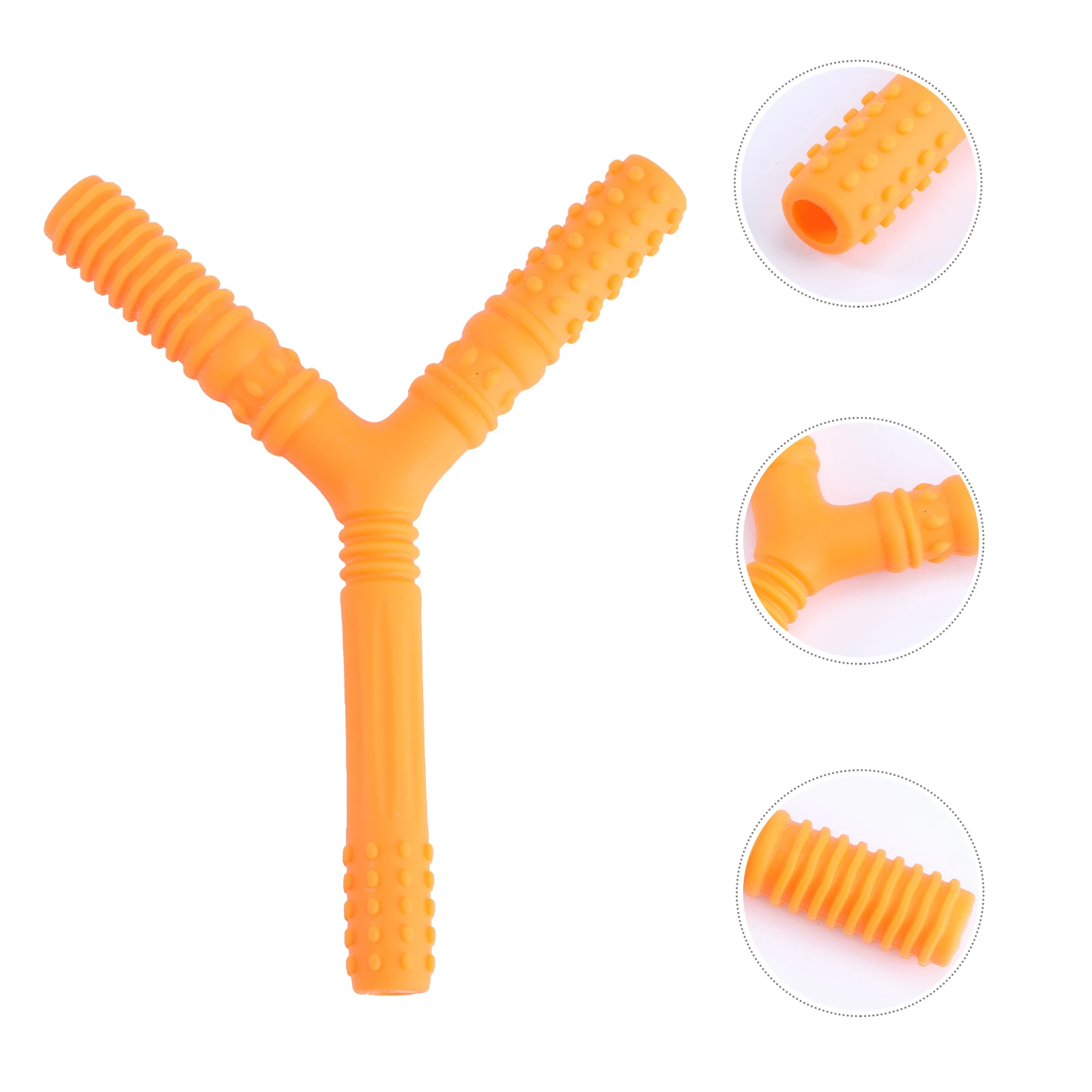 

1pc Silicone Hollow Teether For Baby Teething Relief Textured Gum Massage Molar Chew With Cleaning Brush Bright Color Flexible