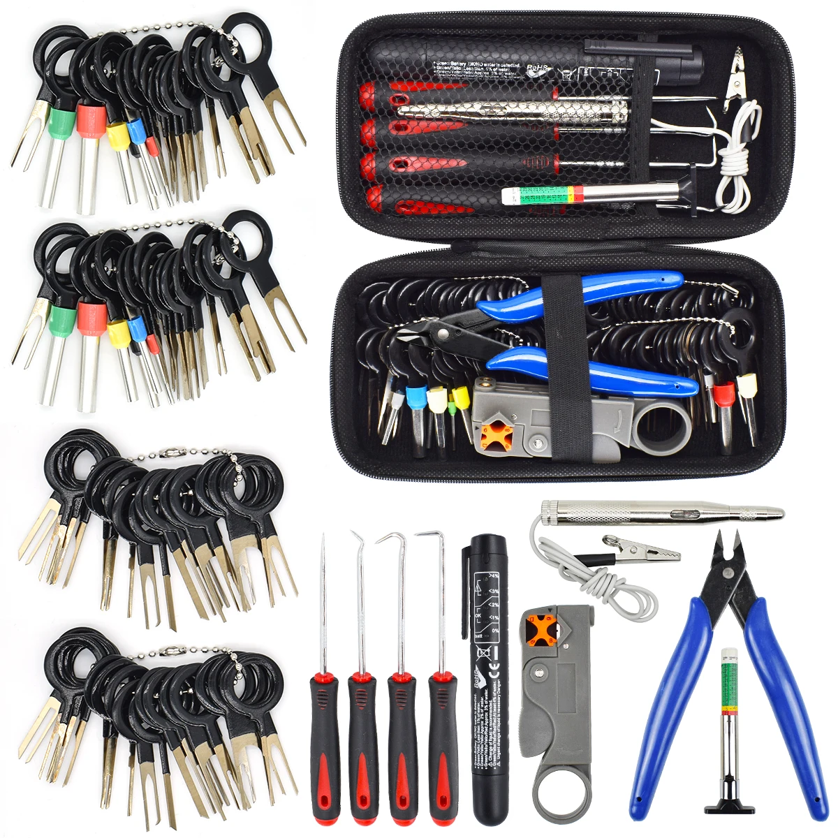 

Car Terminal Removal Electrical Wiring Wire Harness Crimp Connector Pin Extractor Kit Repair Hand Tools With 4pcs Pick Hook Set