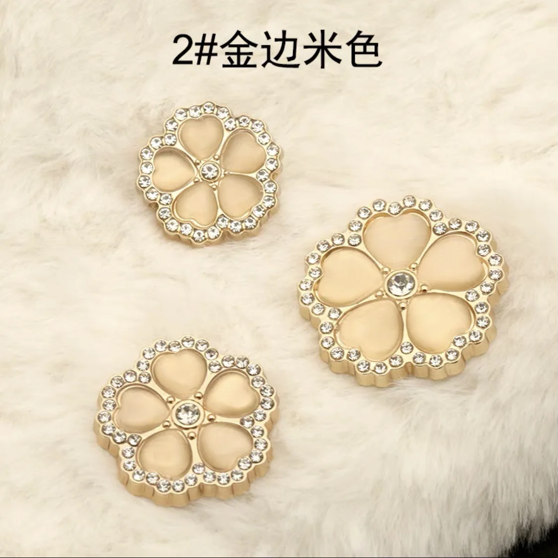 6Pcs High Quality Flower Diamond Rhinestone Metal Buttons Fashion Coat Women\'s Jacket Suit Button Decoration