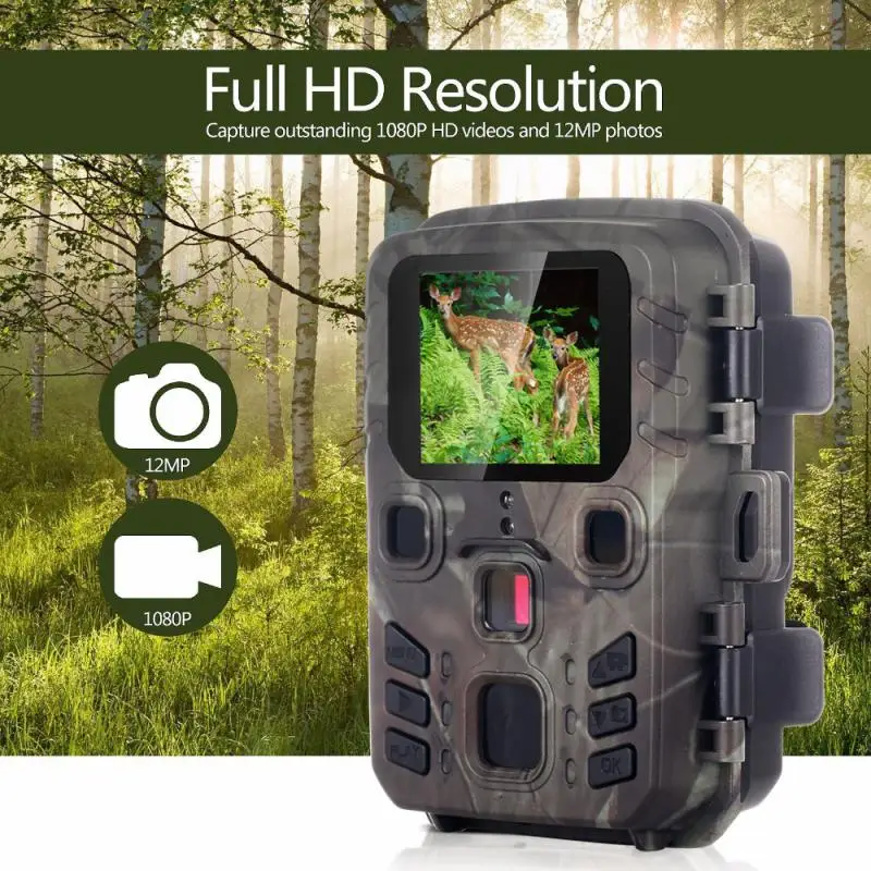 Mini 301 Hunting Trail Camera 24MP 1080P Outdoor Wildlife Cameras Surveillance Night Vision Photo Traps Cams